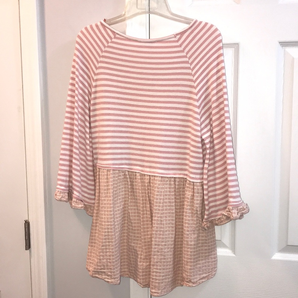 pink & white striped shirt